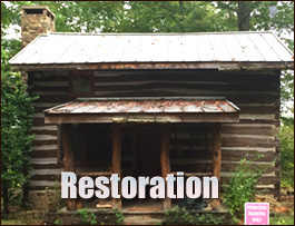 Historic Log Cabin Restoration  Falcon, North Carolina